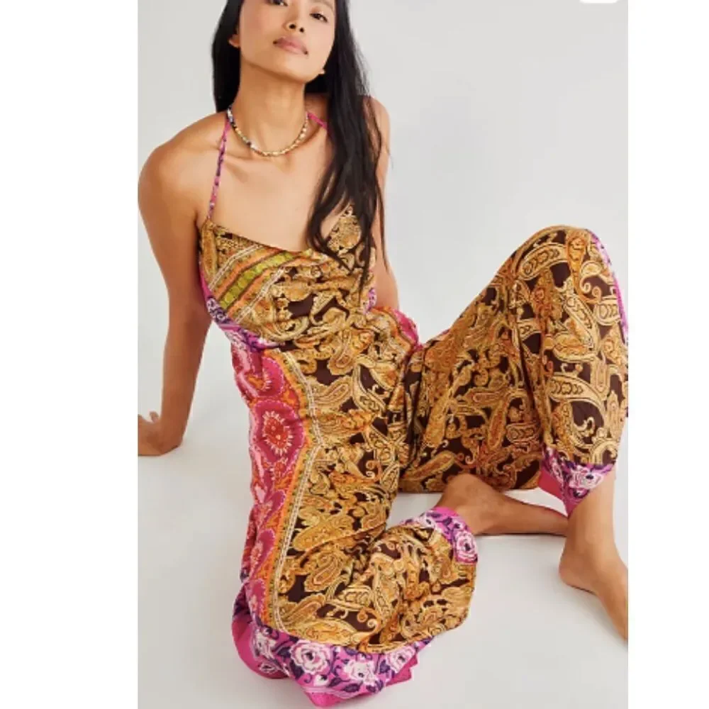 Free People Miranda Printed Jumpsuit Size S